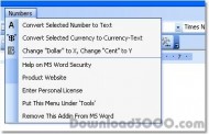 MS Word Convert Numbers to Text Software screenshot